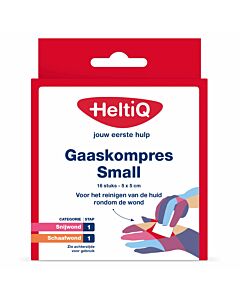 HeltiQ Gaaskompres Small 5 x 5 cm 16 st.